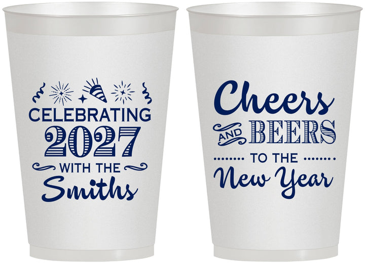 Personalized New Years 12 oz Frosted Cups - 2027 Cheers | 170023