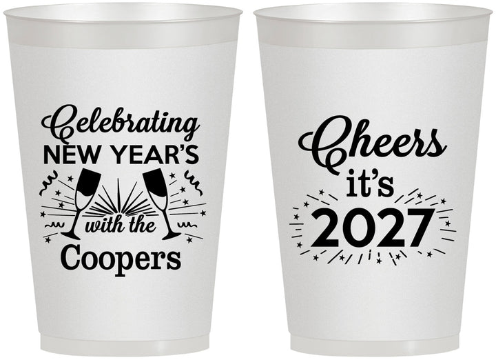 Personalized New Years 12 oz Frosted Cups - 2027 Cheers | 170024