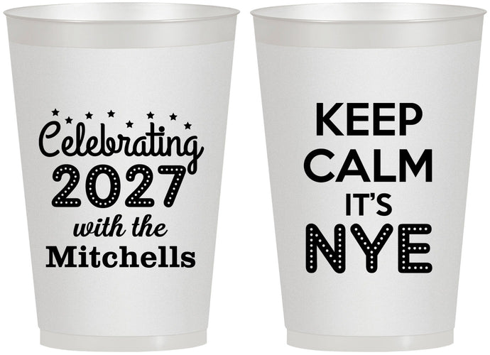 Personalized New Years 12 oz Frosted Cups - 2027 Nye | 170025