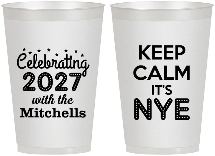 Personalized New Years 12 oz Frosted Cups - 2027 Nye | 170025