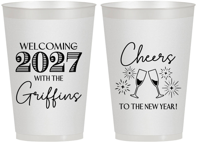 Personalized New Years 12 oz Frosted Cups - 2027 Cheers | 170029