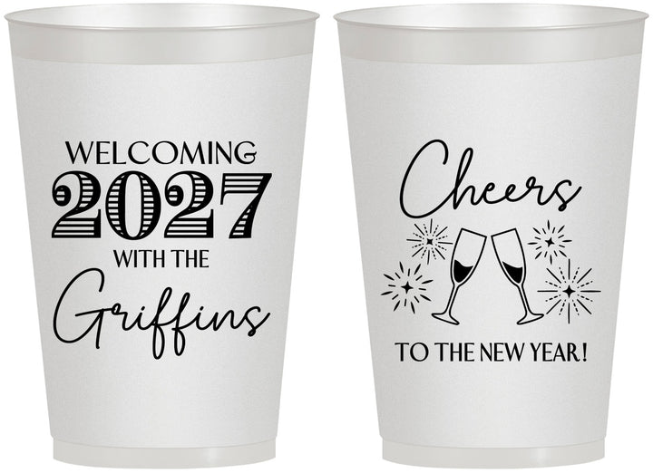 Personalized New Years 12 oz Frosted Cups - 2027 Cheers | 170029