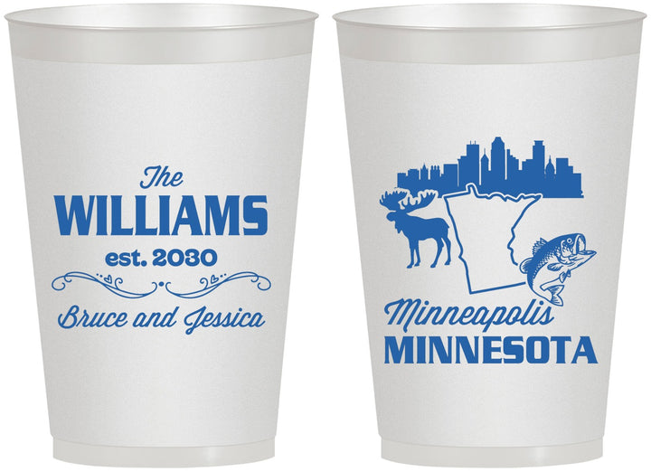 Personalized Wedding 12 oz Frosted Cups - Minnesota | 172