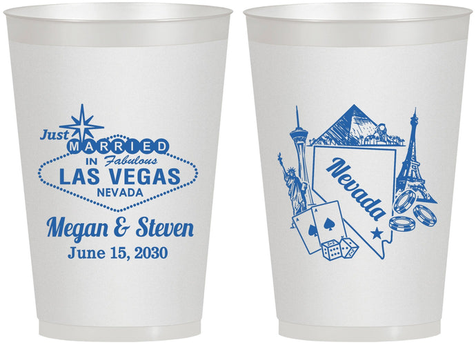 Personalized Wedding 12 oz Frosted Cups - Nevada | 177