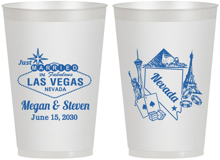 Personalized Wedding 12 oz Frosted Cups - Nevada | 177