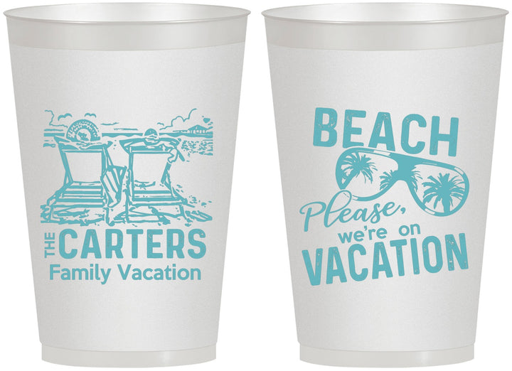 Personalized Family Vacation 12 oz Frosted Cups - Relax We Are On Vacation | 180006