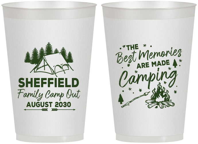 Personalized Family Vacation 12 oz Frosted Cups - Camping Park | 180015