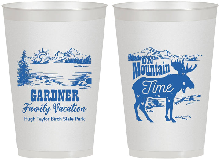 Personalized Family Vacation 12 oz Frosted Cups - Mountain | 180029