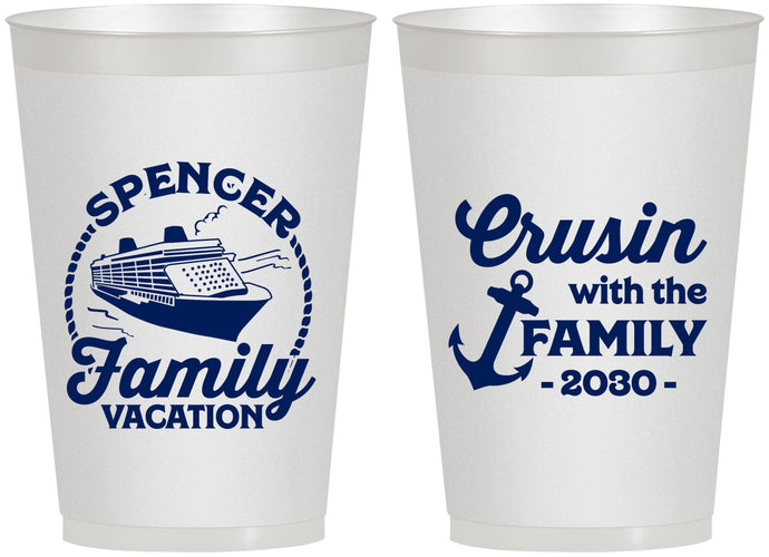 Personalized Family Vacation 12 oz Frosted Cups - Cruisin Ship | 180037