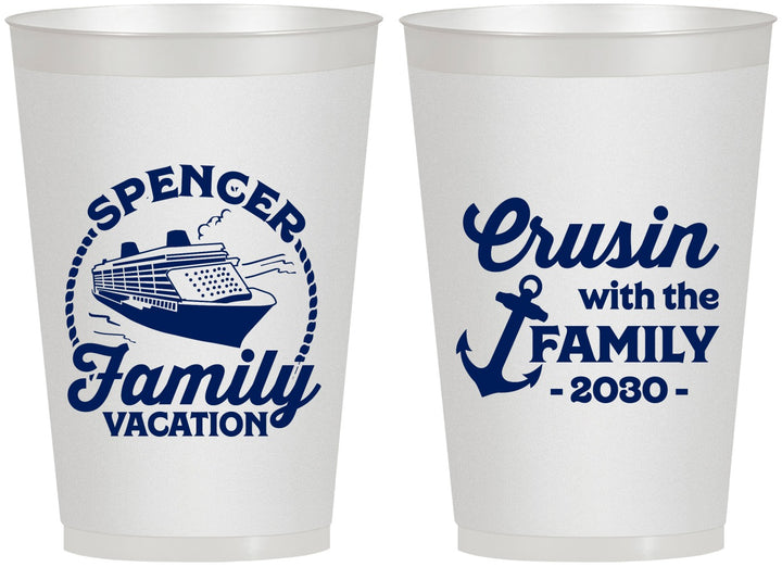 Personalized Family Vacation 12 oz Frosted Cups - Cruisin Ship | 180037