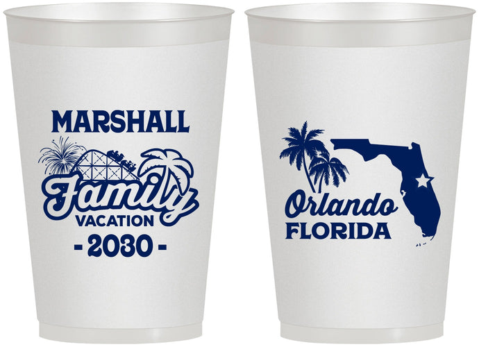 Personalized Family Vacation 12 oz Frosted Cups - Orlando | 180043