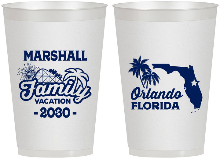 Personalized Family Vacation 12 oz Frosted Cups - Orlando | 180043