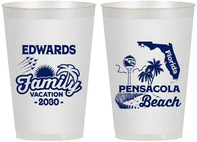 Personalized Family Vacation 12 oz Frosted Cups - Florida | 180044