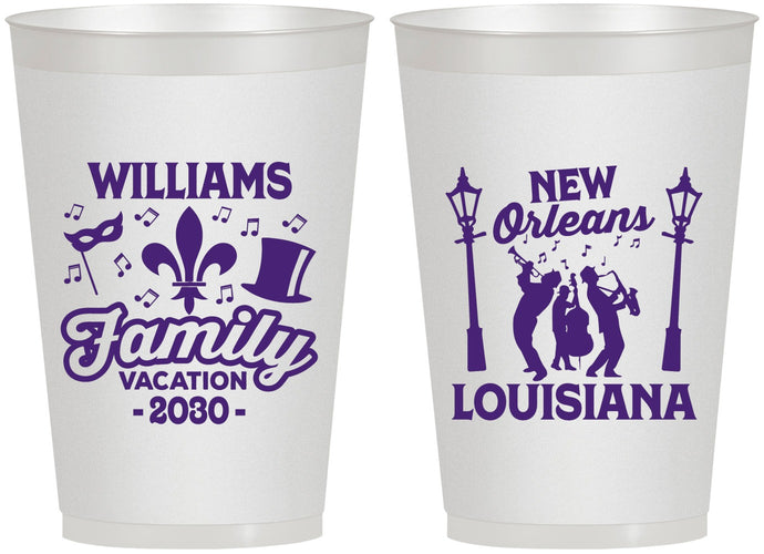 Personalized Family Vacation 12 oz Frosted Cups - New Orleans | 180047