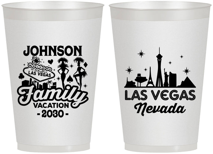 Personalized Family Vacation 12 oz Frosted Cups - Las Vegas | 180048