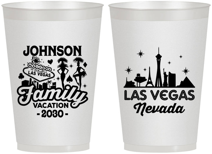 Personalized Family Vacation 12 oz Frosted Cups - Las Vegas | 180048