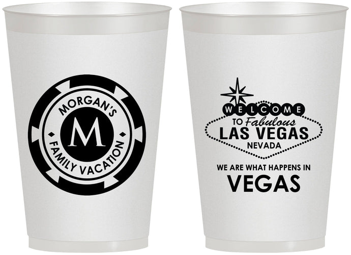 Personalized Family Vacation 12 oz Frosted Cups - Las Vegas | 180049