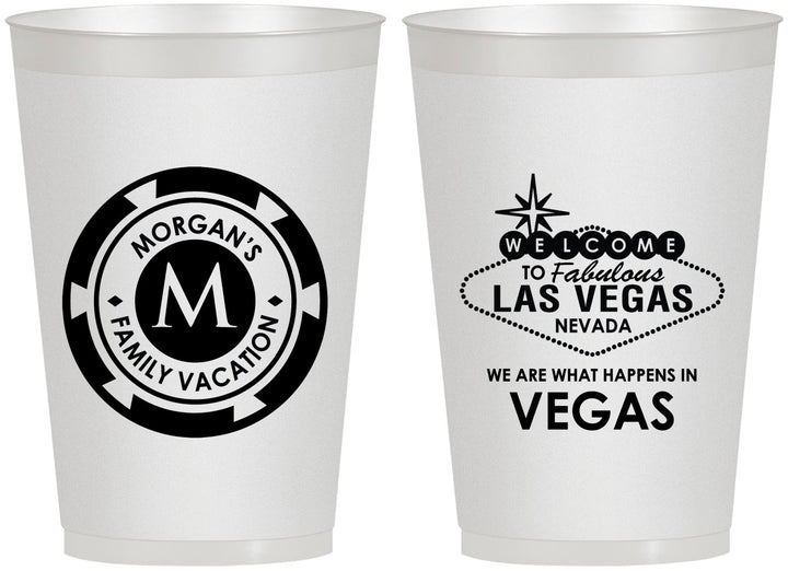 Personalized Family Vacation 12 oz Frosted Cups - Las Vegas | 180049