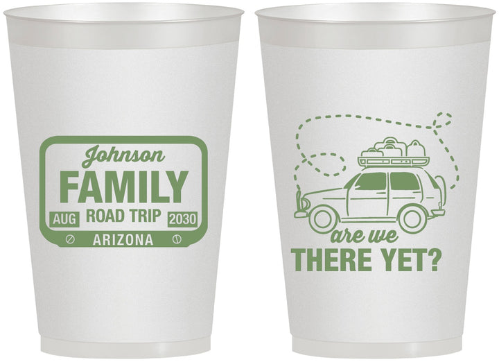 Personalized Family Vacation 12 oz Frosted Cups - Road Trip Car | 180050