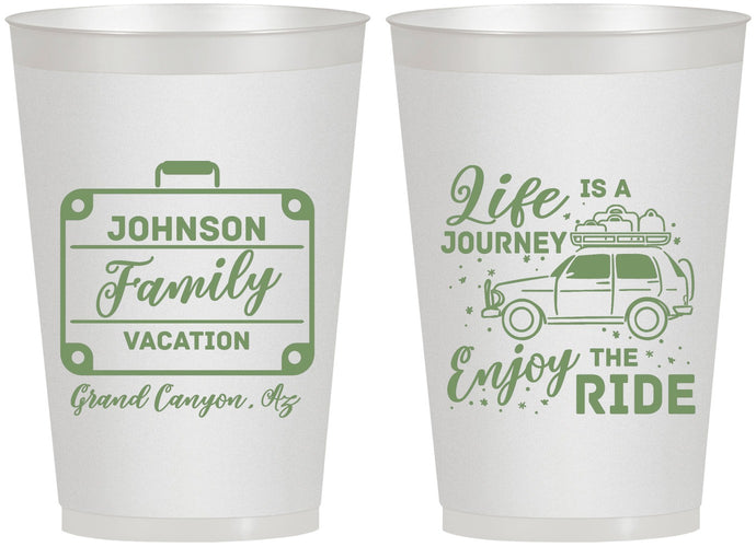 Personalized Family Vacation 12 oz Frosted Cups - Road Trip Car | 180051