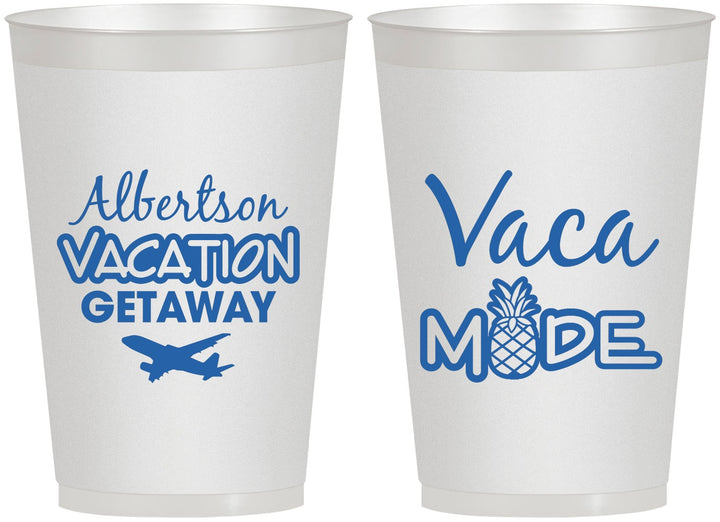 Personalized Family Vacation 12 oz Frosted Cups - Vacay Vibes Trip | 180055