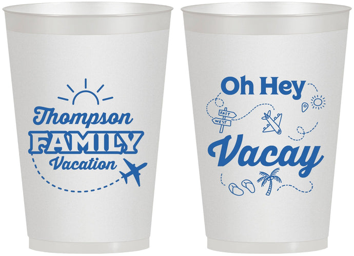 Personalized Family Vacation 12 oz Frosted Cups - Beach | 180056