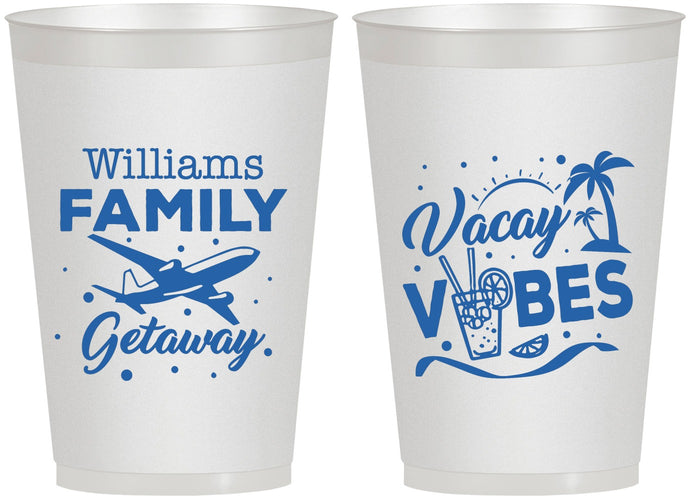 Personalized Family Vacation 12 oz Frosted Cups - Life Is Good At The Beach | 180058