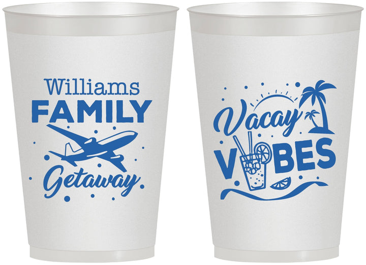 Personalized Family Vacation 12 oz Frosted Cups - Life Is Good At The Beach | 180058