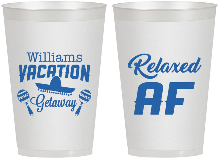 Personalized Family Vacation 12 oz Frosted Cups - Beach | 180059