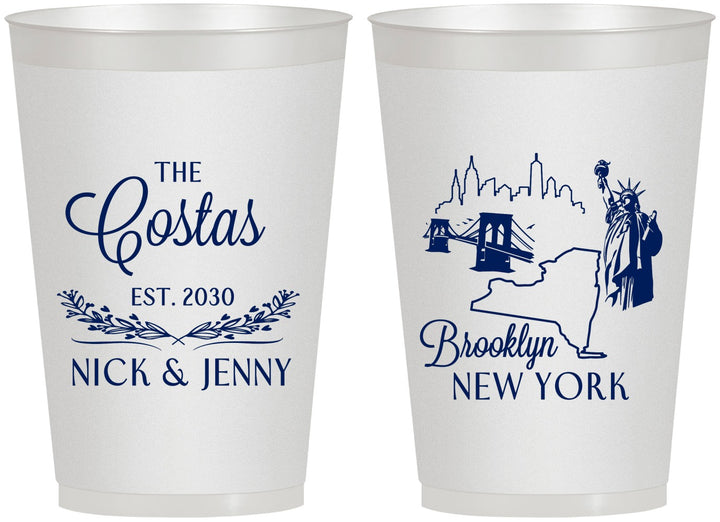 Personalized Wedding 12 oz Frosted Cups - New  York | 181