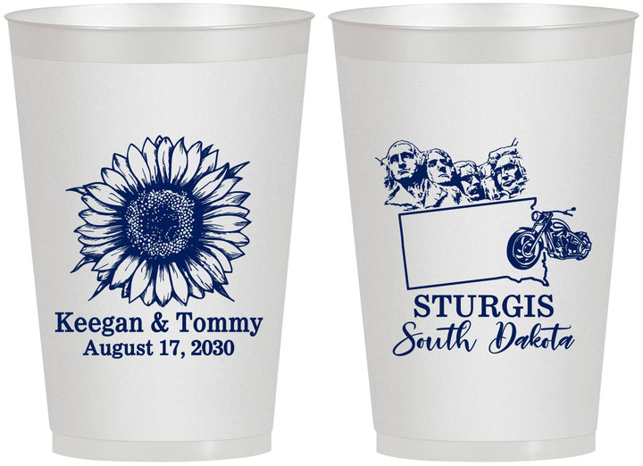 Personalized Wedding 12 oz Frosted Cups - South Dakota | 190