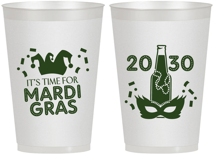 Personalized Mardi Gras 12 oz Frosted Cups - New Orleans | 190003