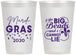 Personalized Mardi Gras 12 oz Frosted Cups - Big Bead Fleur De Lis | 190018