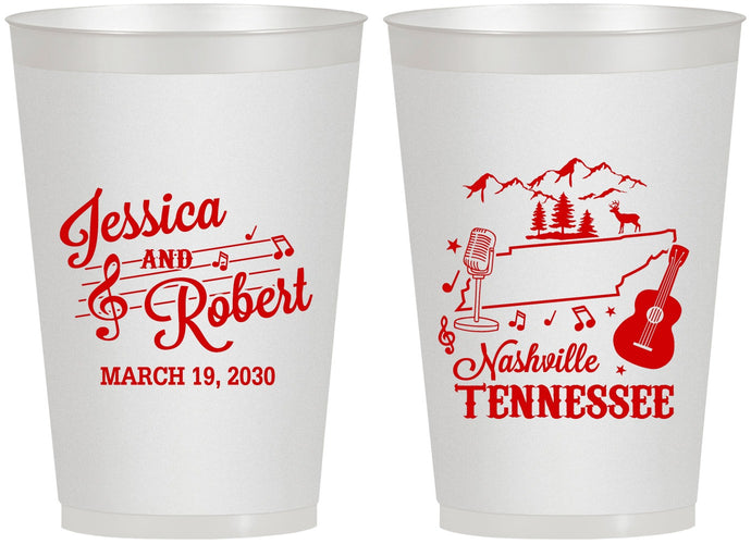 Personalized Wedding 12 oz Frosted Cups - Tennessee | 191