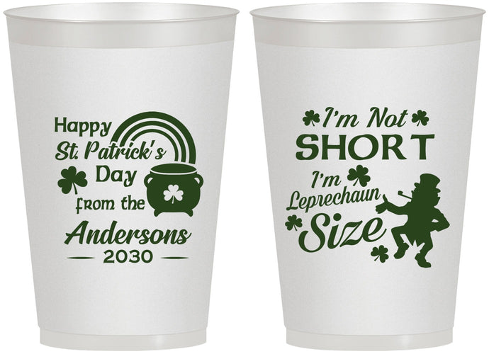 Personalized St Patricks Day 12 oz Frosted Cups - Leprechaun | 200001