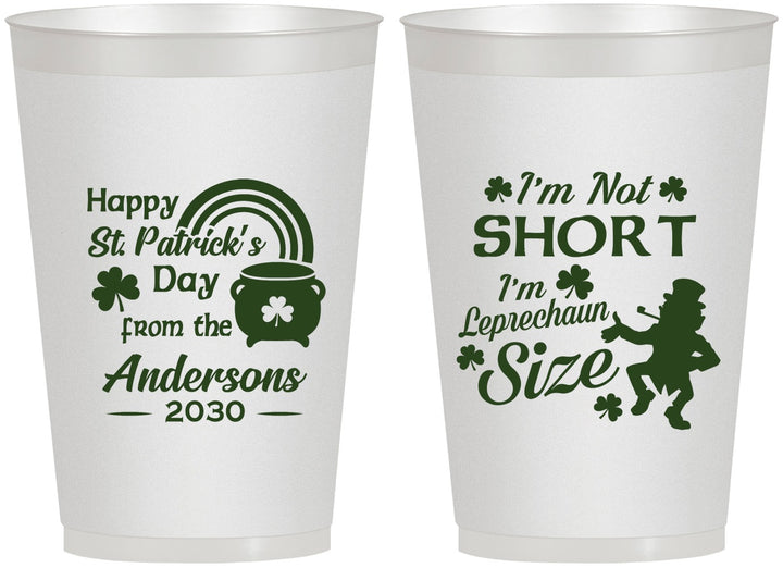 Personalized St Patricks Day 12 oz Frosted Cups - Leprechaun | 200001