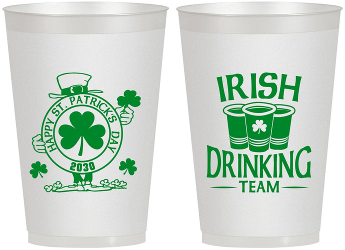 Personalized St Patricks Day 12 oz Frosted Cups - Irish Drinking Team | 200006