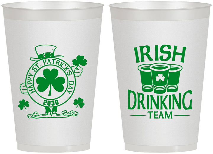 Personalized St Patricks Day 12 oz Frosted Cups - Irish Drinking Team | 200006