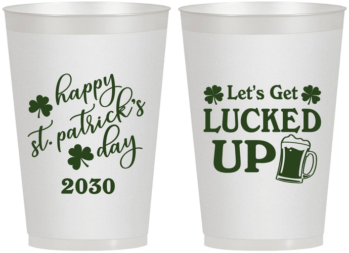 Personalized St Patricks Day 12 oz Frosted Cups - Lucked Up | 200007