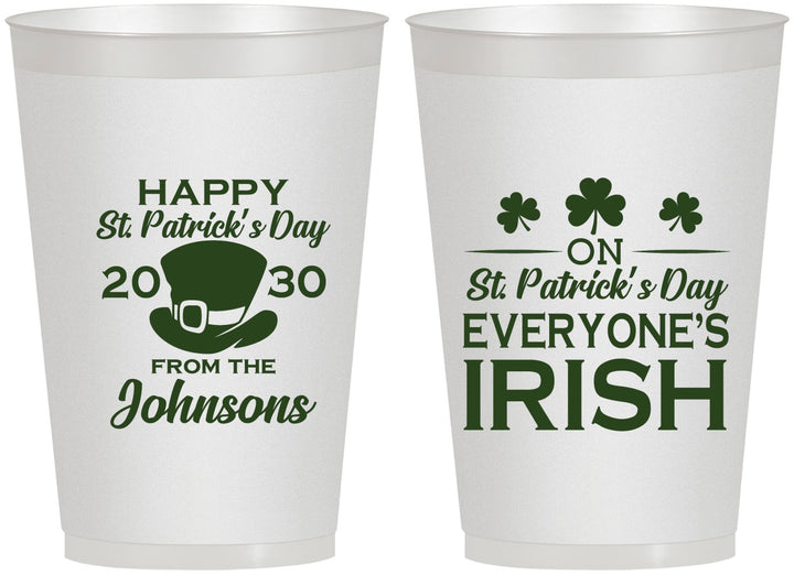 Personalized St Patricks Day 12 oz Frosted Cups - Irish Leprechaun | 200013