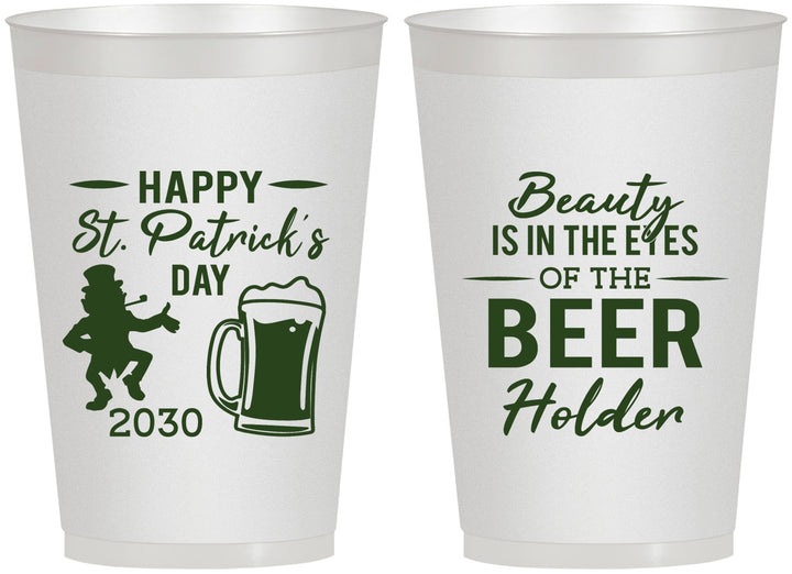 Personalized St Patricks Day 12 oz Frosted Cups - Leprechaun | 200019