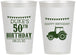 Personalized Birthday 12 oz Frosted Cups - 50th Tractor | 20005