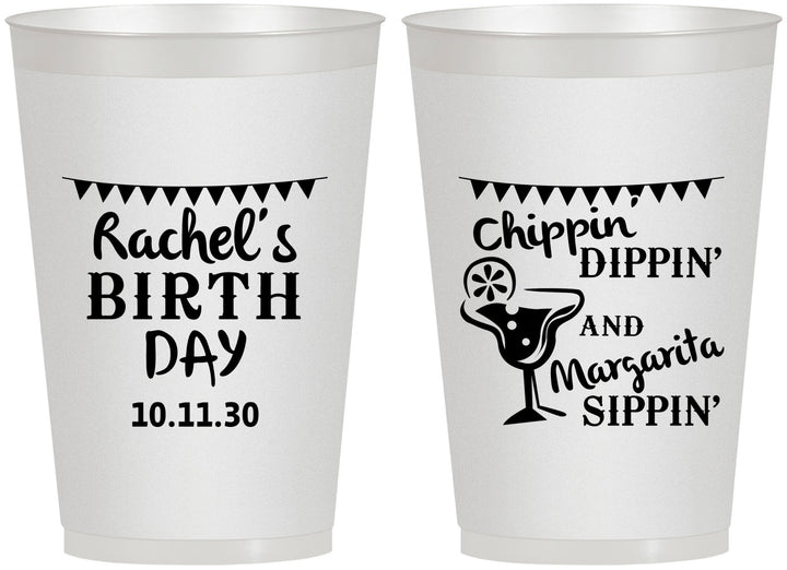 Personalized Birthday 12 oz Frosted Cups - Fiesta Margarita | 20009