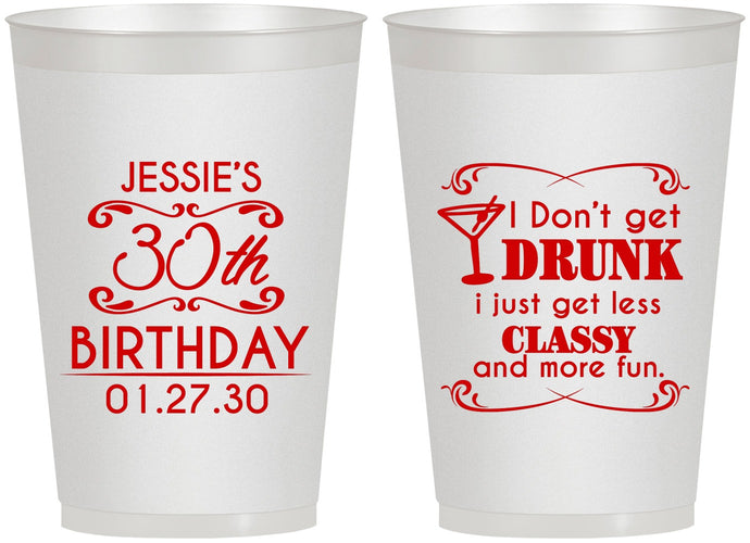Personalized Birthday 12 oz Frosted Cups - Dirty 30 | 20011