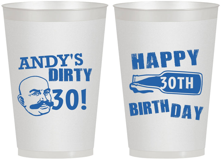 Personalized Birthday 12 oz Frosted Cups - 30th | 20012