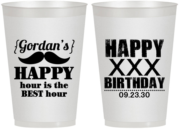 Personalized Birthday 12 oz Frosted Cups - 30th | 20013