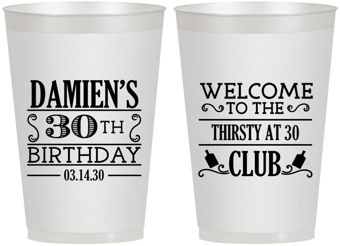 Personalized Birthday 12 oz Frosted Cups - 30th | 20016