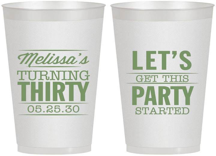 Personalized Birthday 12 oz Frosted Cups - 30th | 20017