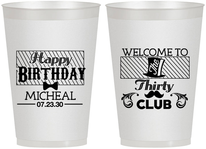 Personalized Birthday 12 oz Frosted Cups - 30th | 20018