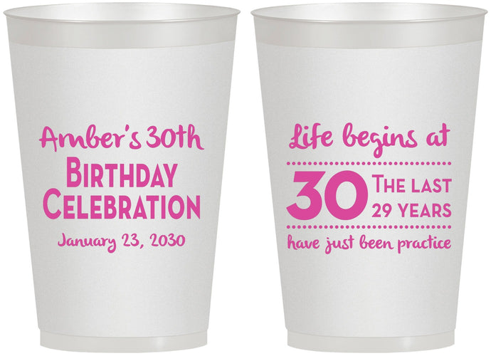 Personalized Birthday 12 oz Frosted Cups - 30th The Last 29 Years | 20019